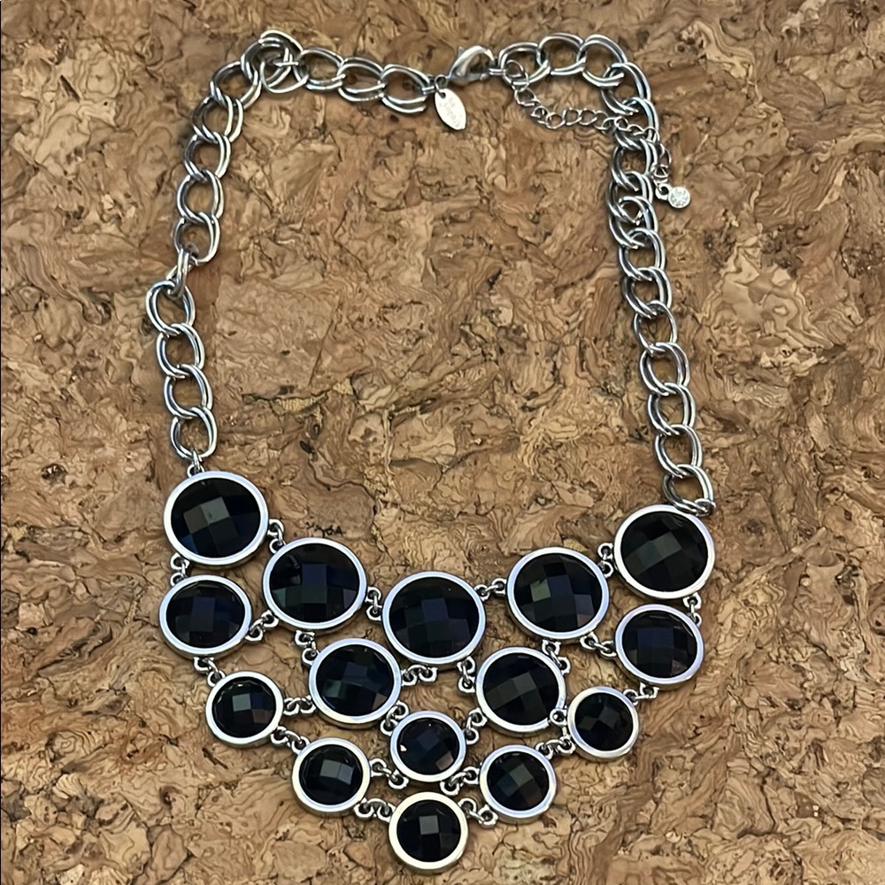 Lia Sophia Black and Silver Necklace